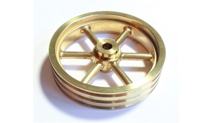 Large Wide Brass Pulley/Flywheel
